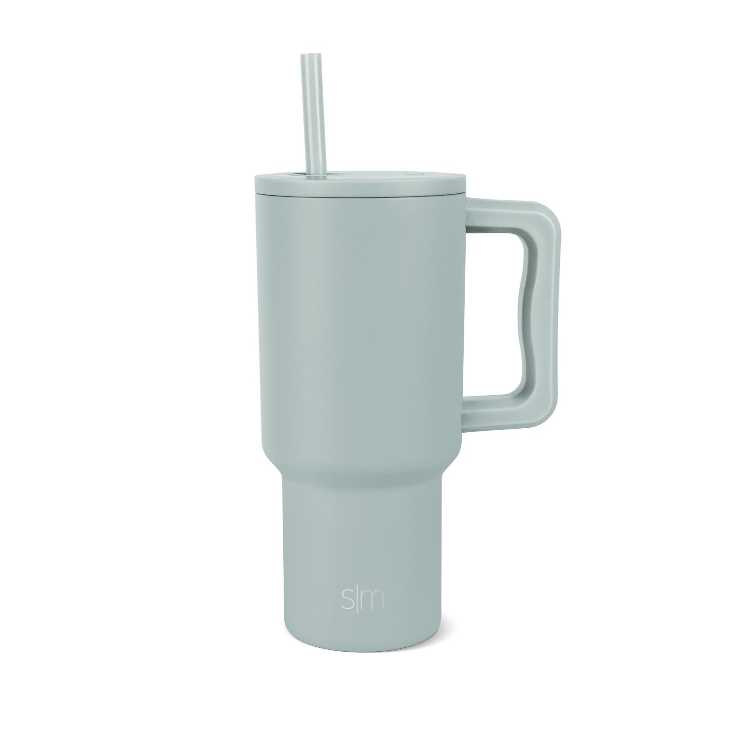 Simple Modern 30 fl oz Insulated Stainless Steel Trek Tumbler with Straw Lid | Seaglass Sage and Cream Checkmate | P40Y