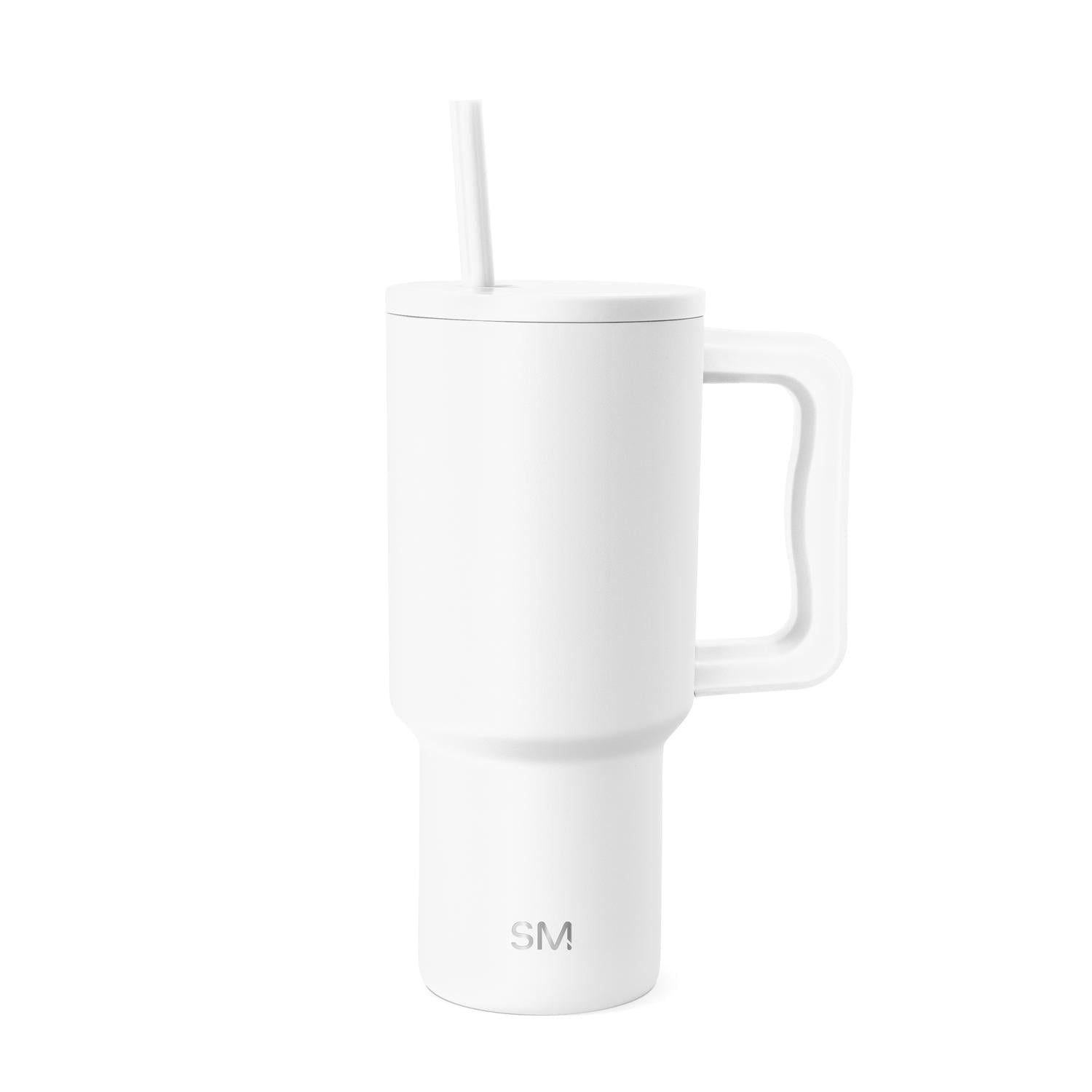 Simple Modern 30 fl oz Insulated Stainless Steel Trek Tumbler with Straw Lid | Seaglass Sage and Cream Checkmate | P40Y