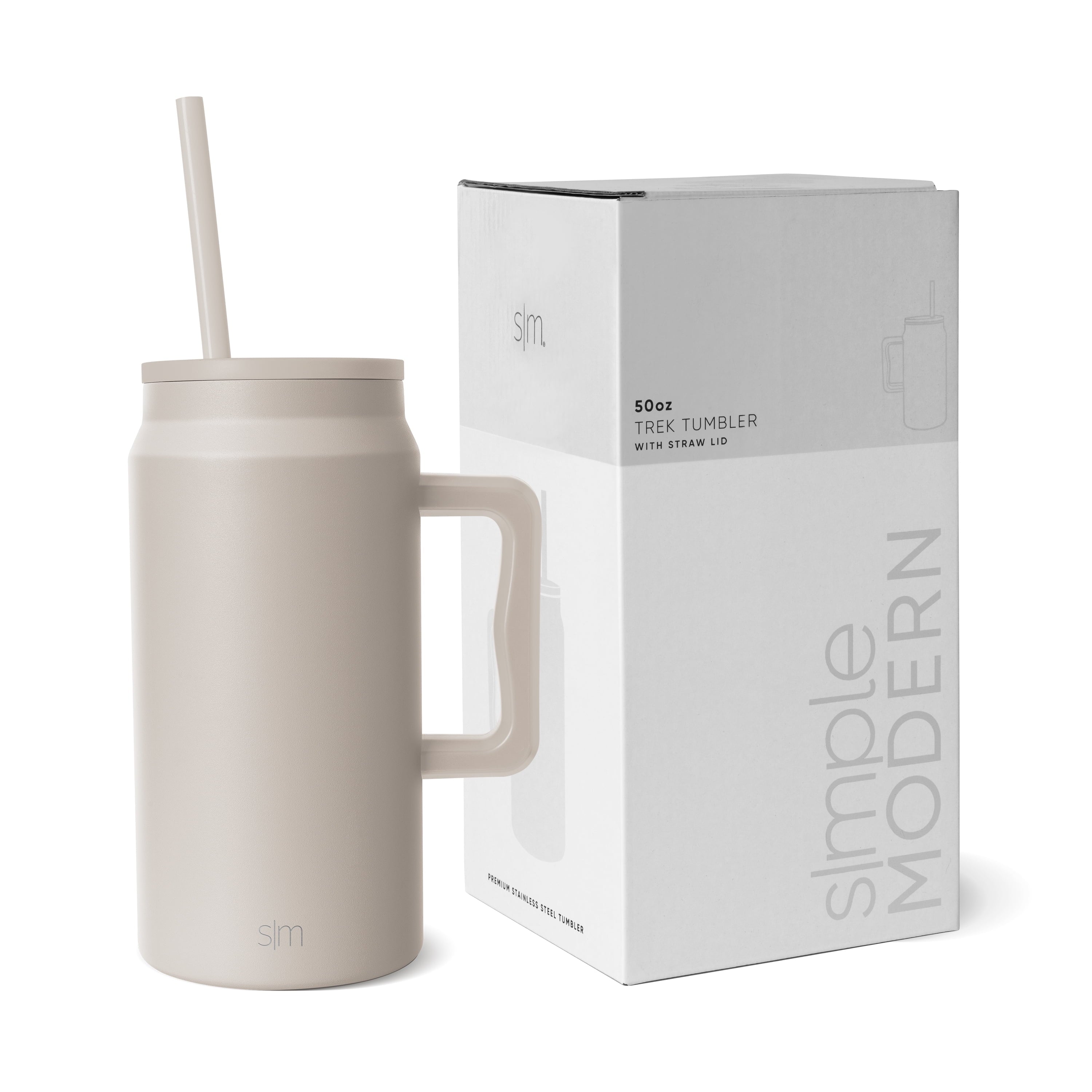 Simple Modern 50 fl oz Insulated Stainless Steel Trek Tumbler with Straw Lid | Midnight Black | NPMI