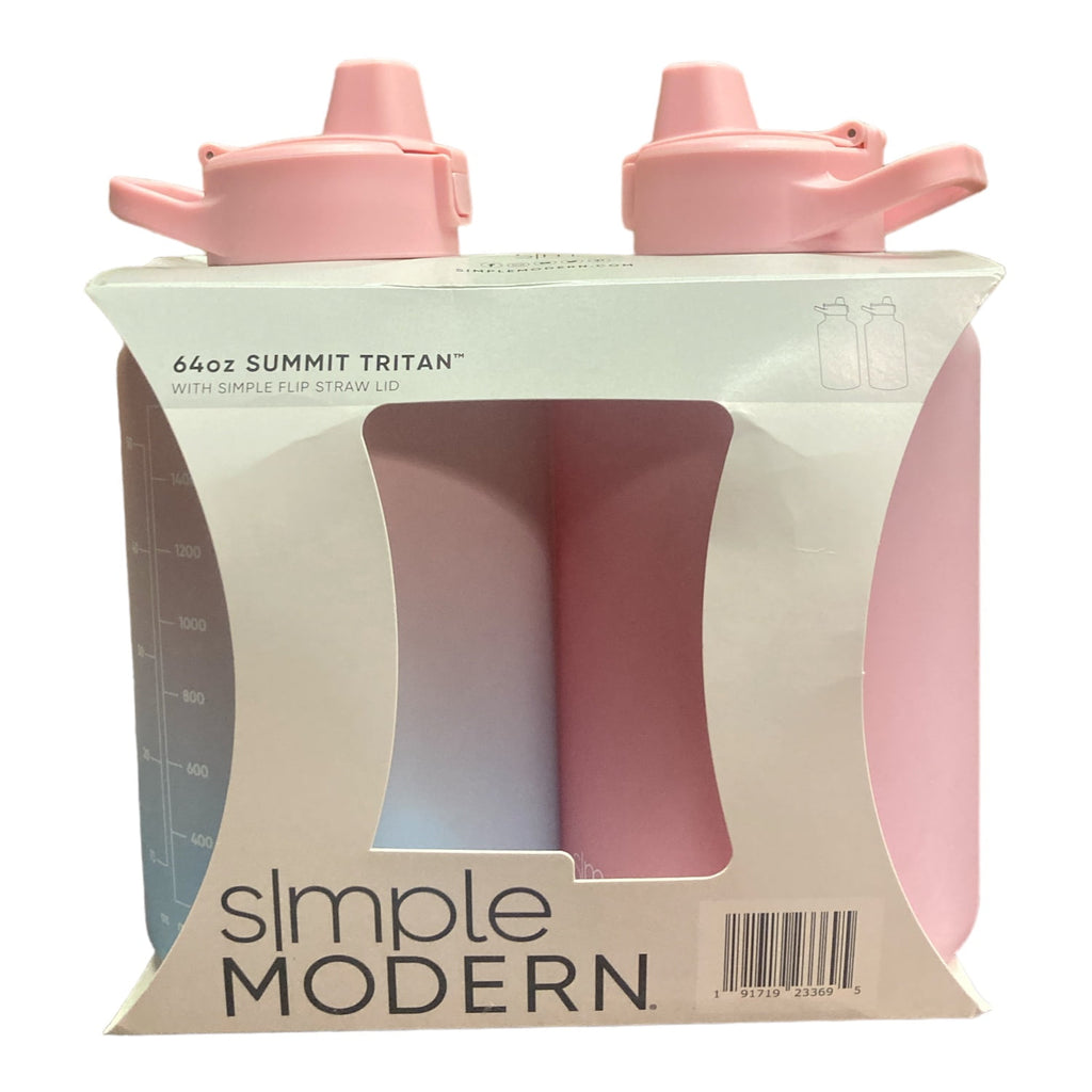 Simple Modern 64-oz Tritan Plastic Summit With Simple Flip Straw Lid 2 Pack (Sweet Taffy and Blush) | LRUB