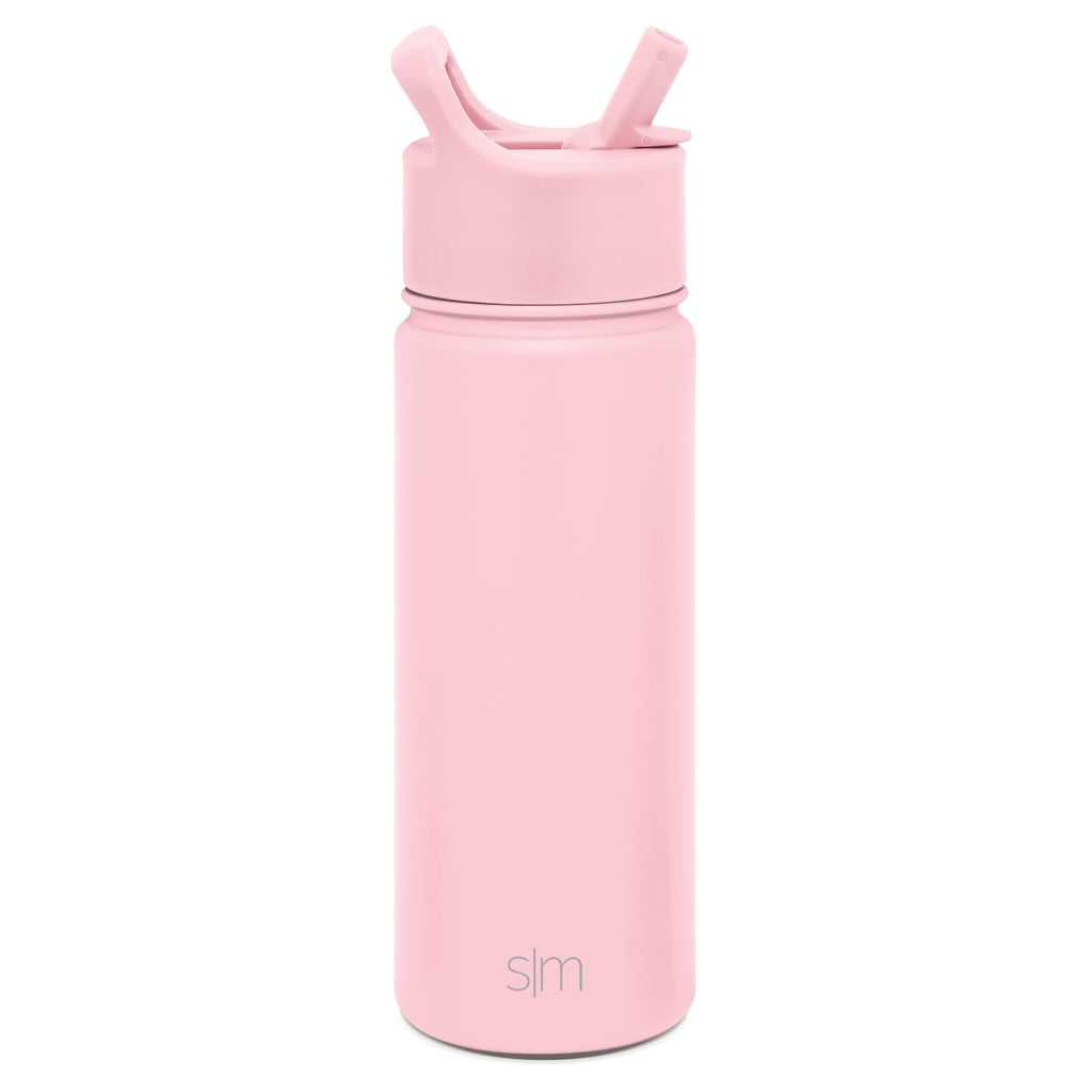 Simple Modern Kids Water Bottle with Straw Lid Vacuum Insulated Stainless Steel Metal Thermos Bottles | Reusable Leak Proof BPA-Free Flask for School | Summit Collection | 18oz, Blush -Blush | UNHG