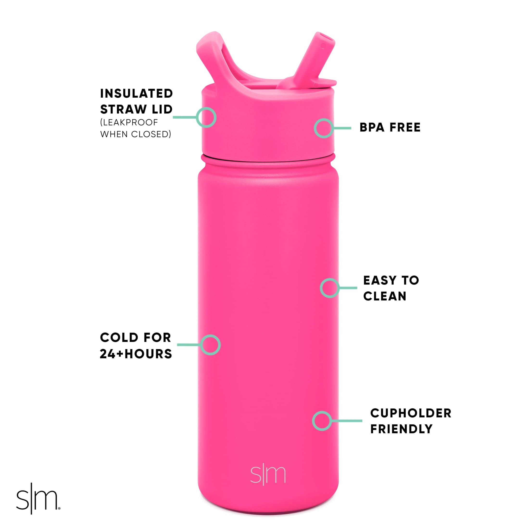 Simple Modern Summit Water Bottle Straw Lid Vacuum Insulated Stainless Steel Bottle | 18 fl oz | 10SG