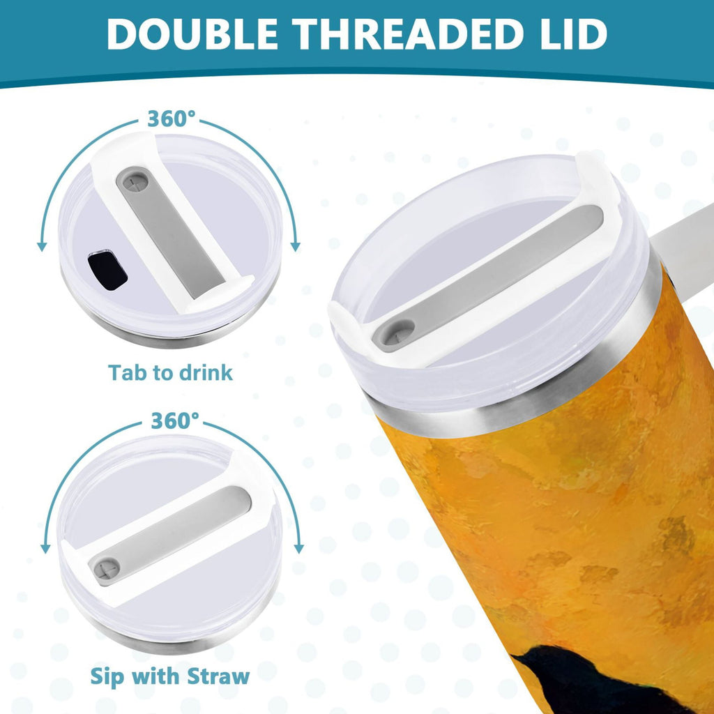 30 oz Insulated Stainless Steel Tumbler Double Wall Stainless Steel Tumbler with 2-Way Drinking Birds on A Wire | TGF5