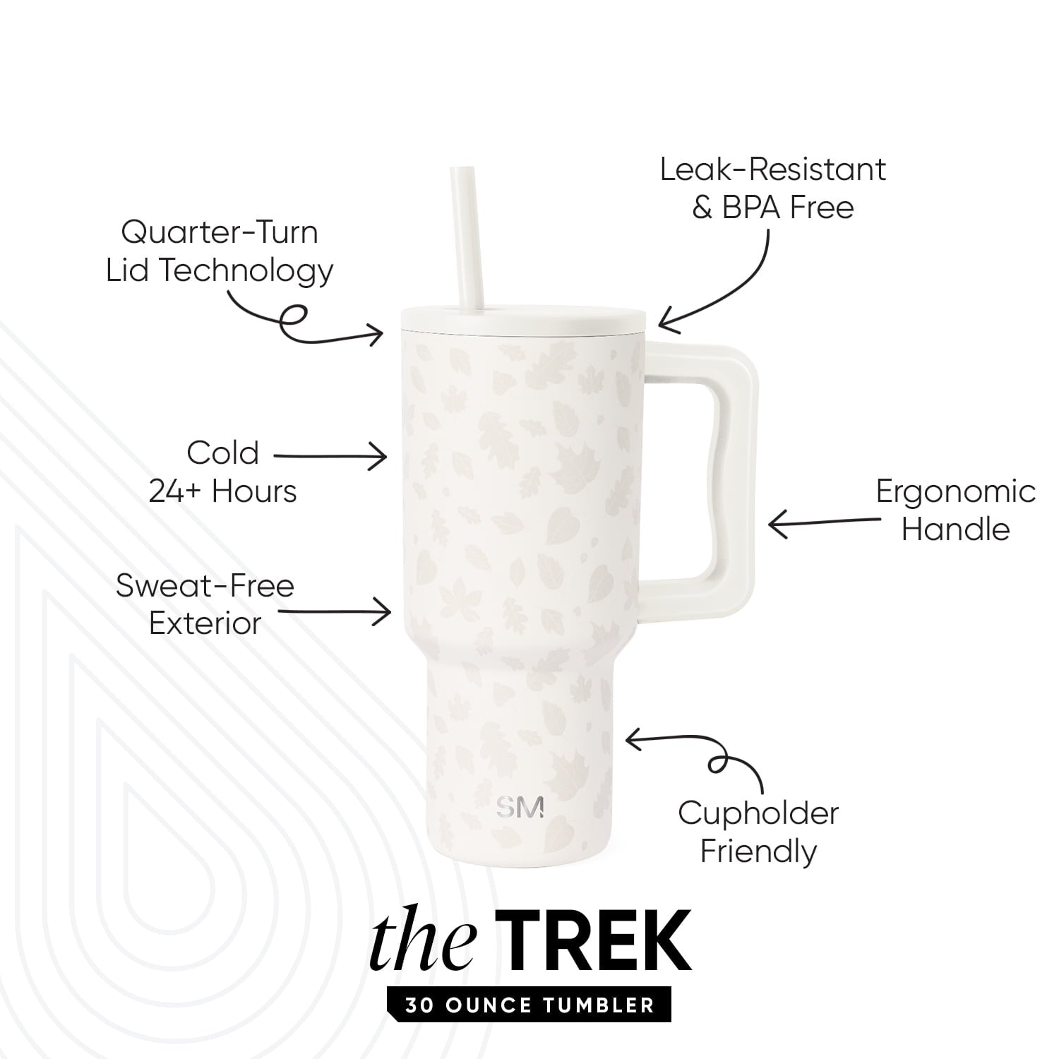 Simple Modern 30 fl oz Insulated Stainless Steel Trek Tumbler with Straw Lid | Seaglass Sage and Cream Checkmate | P40Y
