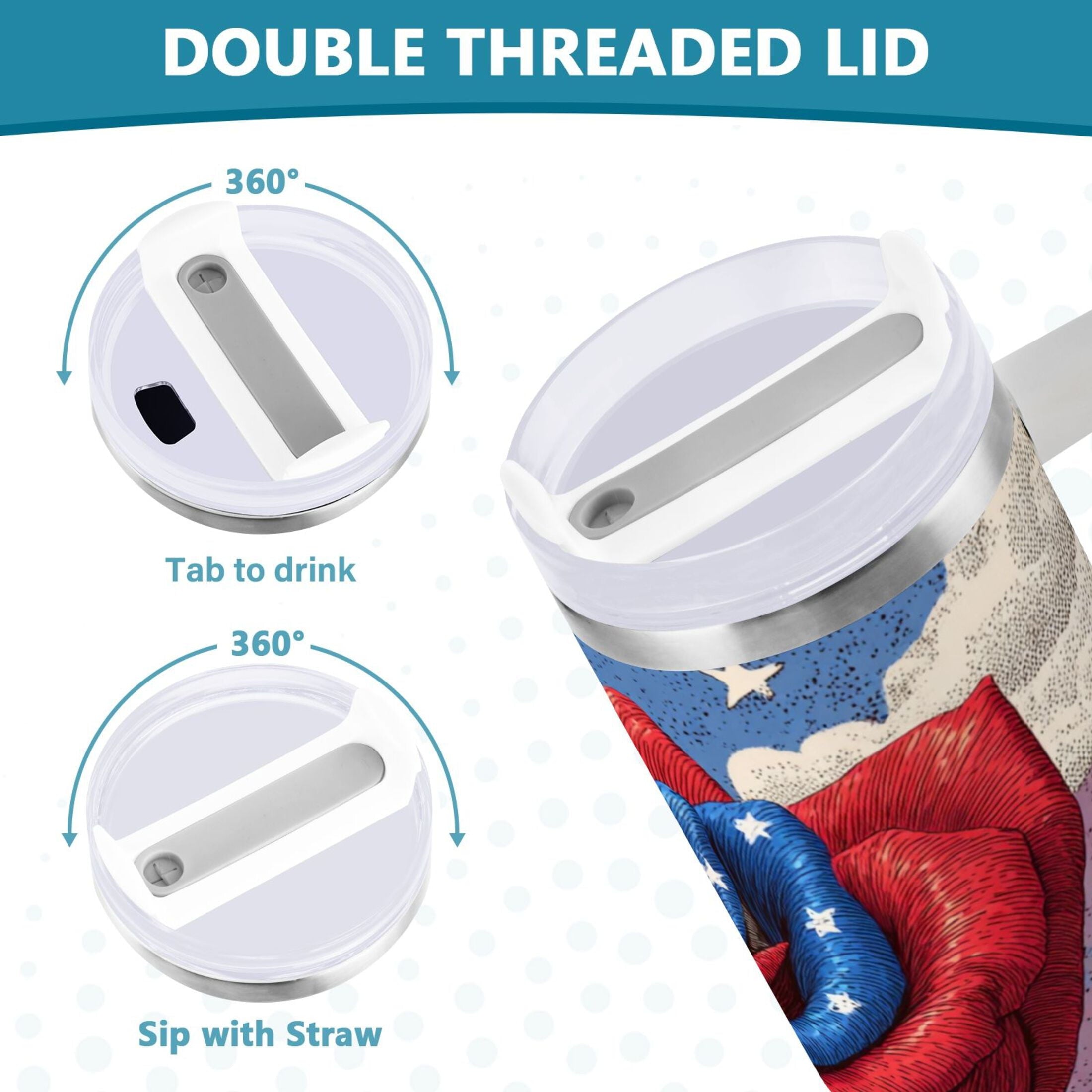 40 oz Insulated Stainless Steel Tumbler Double Wall Stainless Steel Tumbler with 2-Way Drinking Roses and Clouds | G3YV
