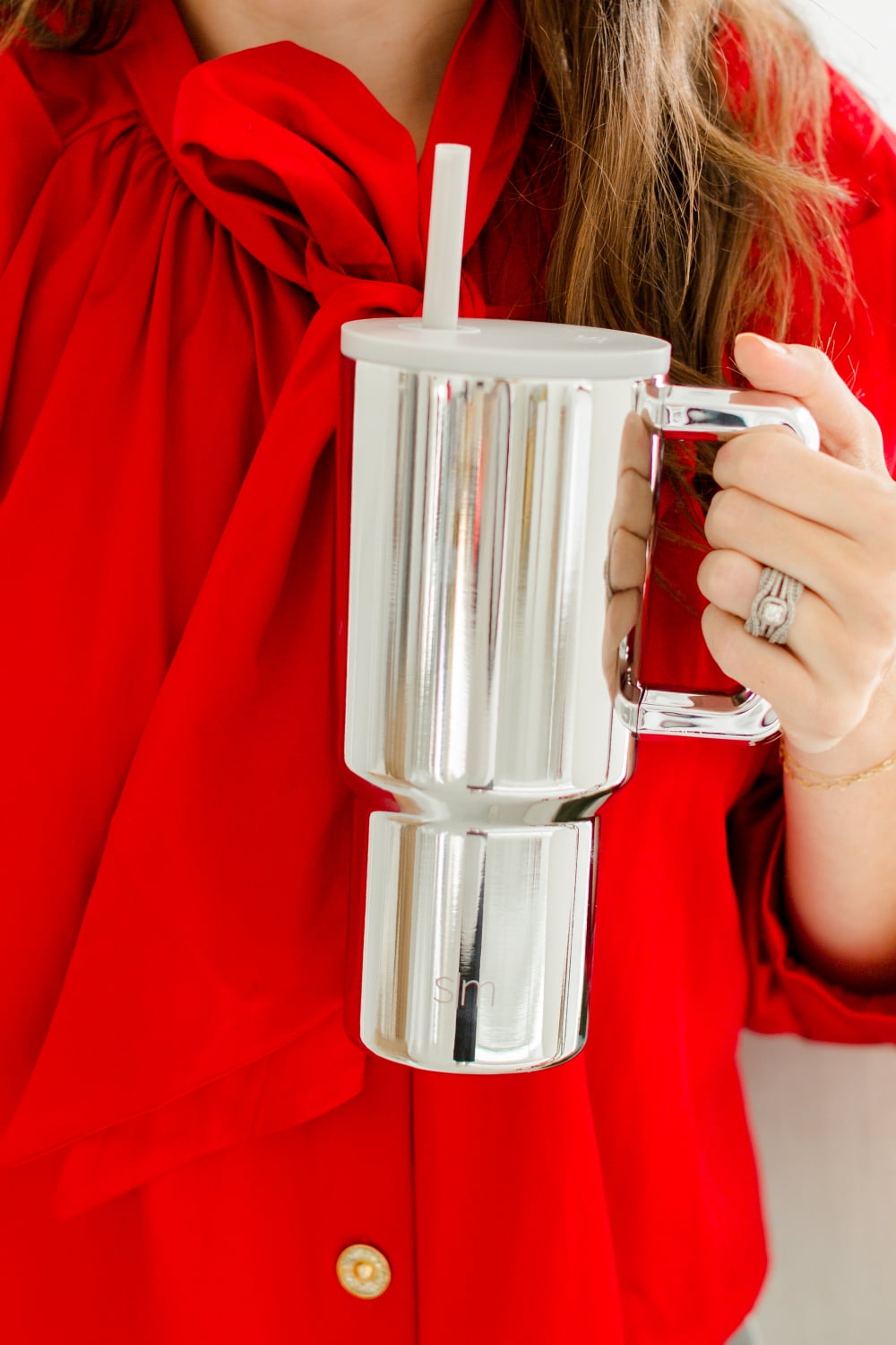 Simple Modern 30 fl oz Insulated Stainless Steel Trek Tumbler with Straw Lid | Seaglass Sage and Cream Checkmate | P40Y