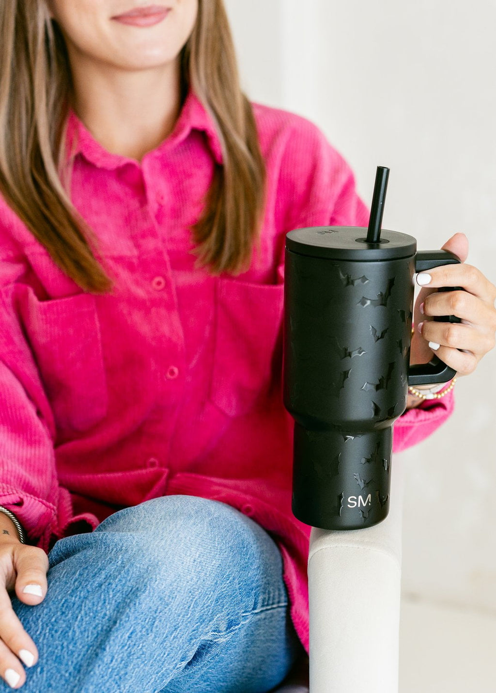Simple Modern 30 fl oz Insulated Stainless Steel Trek Tumbler with Straw Lid | Seaglass Sage and Cream Checkmate | P40Y
